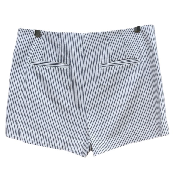 LOFT Boho Striped Embroidered High-Rise Shorts in Blue/White Size 4 -- SO PRETTY - Picture 3 of 10